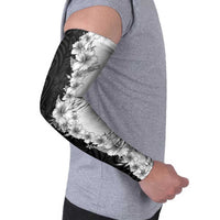 Hawaii Hibiscus Flowers Arm Sleeves Grayscale Polynesian Pattern LT05 - Polynesian Pride