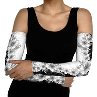 Hawaii Hibiscus Flowers Arm Sleeves Grayscale Polynesian Pattern LT05 - Polynesian Pride