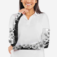 Hawaii Hibiscus Flowers Arm Sleeves Grayscale Polynesian Pattern LT05 - Polynesian Pride