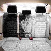 Hawaii Hibiscus Flowers Back Car Seat Cover Grayscale Polynesian Pattern