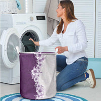 Hawaii Hibiscus Flowers Laundry Basket Purple Polynesian Pattern LT05 - Polynesian Pride
