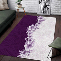 Hawaii Hibiscus Flowers Area Rug Purple Polynesian Pattern LT05 Purple - Polynesian Pride