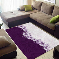 Hawaii Hibiscus Flowers Area Rug Purple Polynesian Pattern LT05 - Polynesian Pride