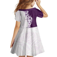 Hawaii Hibiscus Flowers Family Matching Off Shoulder Short Dress and Hawaiian Shirt Purple Polynesian Pattern LT05 - Polynesian Pride