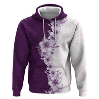 Hawaii Hibiscus Flowers Hoodie Purple Polynesian Pattern LT05 Pullover Hoodie Purple - Polynesian Pride