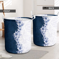 Hawaii Hibiscus Flowers Laundry Basket Blue Polynesian Pattern LT05 - Polynesian Pride