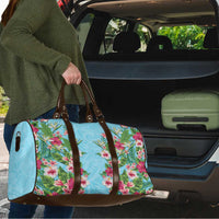 Hawaii Tropical Flowers Travel Bag Sky Blue Polynesian Tattoo Art LT05 - Polynesian Pride