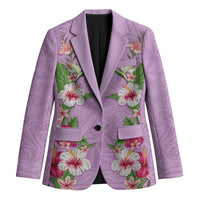 Hawaii Tropical Flowers Blazer Lavender Polynesian Tattoo Art