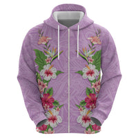 Hawaii Tropical Flowers Hoodie Lavender Polynesian Tattoo Art LT05 - Polynesian Pride