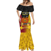 Personalized Papua New Guinea Independence Day Mermaid Dress Bird Of Paradise With Polynesian Pattern LT05 - Polynesian Pride