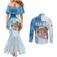 Fiji Day Couples Matching Mermaid Dress and Long Sleeve Button Shirt Proud To Be Fijian