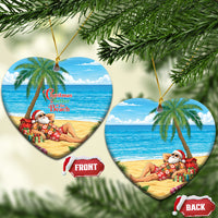 Hawaii Jolly Christmas Ceramic Ornament Xmas Is Better At The Beach