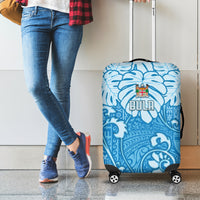 Fiji Spring Break Luggage Cover Fijian Tapa Pattern Blue LT05 - Polynesian Pride