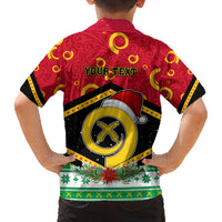 Personalized Vanuatu Christmas Family Matching Off Shoulder Maxi Dress and Hawaiian Shirt Santa God Yumi LT05 - Polynesian Pride