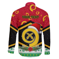 Personalized Vanuatu Christmas Family Matching Off Shoulder Short Dress and Hawaiian Shirt Santa God Yumi LT05 - Polynesian Pride