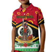 Personalized Vanuatu Christmas Kid Polo Shirt Santa God Yumi LT05 Kid Red - Polynesian Pride