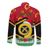 Personalized Vanuatu Christmas Long Sleeve Button Shirt Santa God Yumi LT05 - Polynesian Pride