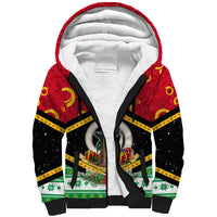 Personalized Vanuatu Christmas Sherpa Hoodie Santa God Yumi LT05 Unisex Red - Polynesian Pride