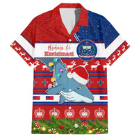 Personalized Samoa Christmas Family Matching Short Sleeve Bodycon Dress and Hawaiian Shirt Santas Whale Manuia Le Kerisimasi LT05 Dad's Shirt - Short Sleeve Red - Polynesian Pride