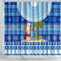 Fiji Christmas Shower Curtain Santa Claus Surf Marau Na Kerisimasi LT05 - Polynesian Pride
