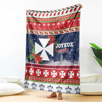 Wallis and Futuna Christmas Blanket Poinsettia Joyeux Noel
