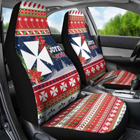 Wallis and Futuna Christmas Car Seat Cover Poinsettia Joyeux Noel
