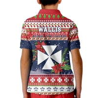 Wallis and Futuna Christmas Kid Polo Shirt Poinsettia Joyeux Noel LT05 - Polynesian Pride