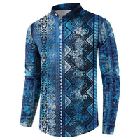 Hawaii Makahiki Turtle Button Sweatshirt Galaxy Tapa Pattern - Polynesian Pride