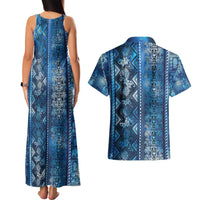 Hawaii Makahiki Turtle Couples Matching Tank Maxi Dress and Hawaiian Shirt Galaxy Tapa Pattern - Polynesian Pride