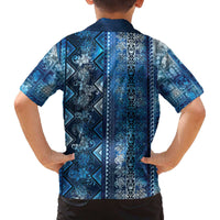 Hawaii Makahiki Turtle Family Matching Off The Shoulder Long Sleeve Dress and Hawaiian Shirt Galaxy Tapa Pattern - Polynesian Pride