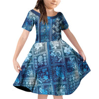 Hawaii Makahiki Turtle Family Matching Off Shoulder Short Dress and Hawaiian Shirt Galaxy Tapa Pattern - Polynesian Pride