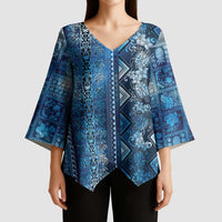 Hawaii Makahiki Turtle Kimono Sleeve Blouse Galaxy Tapa Pattern - Polynesian Pride
