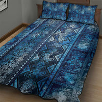 Hawaii Makahiki Turtle Quilt Bed Set Galaxy Tapa Pattern - Polynesian Pride