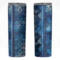 Hawaii Makahiki Turtle Skinny Tumbler Galaxy Tapa Pattern - Polynesian Pride