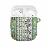 Hawaii Makahiki Turtle AirPods Case Green Tapa Pattern - Polynesian Pride