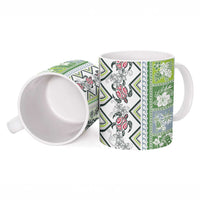 Hawaii Makahiki Turtle Ceramic Mug Green Tapa Pattern - Polynesian Pride