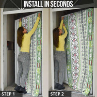 Hawaii Makahiki Turtle Door Cover Green Tapa Pattern - Polynesian Pride