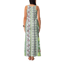Hawaii Makahiki Turtle Family Matching Tank Maxi Dress and Hawaiian Shirt Green Tapa Pattern LT05 - Polynesian Pride