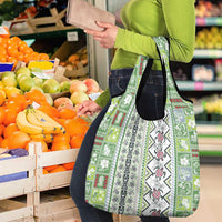 Hawaii Makahiki Turtle Grocery Bag Green Tapa Pattern - Polynesian Pride