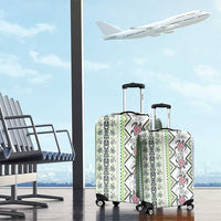 Hawaii Makahiki Turtle Luggage Cover Green Tapa Pattern - Polynesian Pride