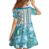 Hawaii Makahiki Turtle Family Matching Puletasi and Hawaiian Shirt Blue Tapa Pattern - Polynesian Pride