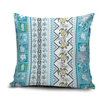 Hawaii Makahiki Turtle Pillow Cover Blue Tapa Pattern LT05 Blue - Polynesian Pride