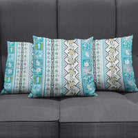 Hawaii Makahiki Turtle Pillow Cover Blue Tapa Pattern LT05 - Polynesian Pride