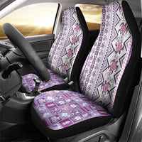 Hawaii Makahiki Turtle Car Seat Cover Violet Tapa Pattern - Polynesian Pride