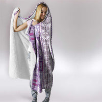Hawaii Makahiki Turtle Hooded Blanket Violet Tapa Pattern - Polynesian Pride