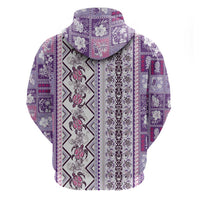 Hawaii Makahiki Turtle Hoodie Violet Tapa Pattern - Polynesian Pride
