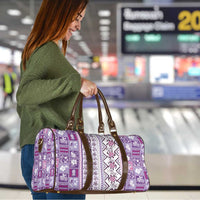 Hawaii Makahiki Turtle Travel Bag Violet Tapa Pattern - Polynesian Pride