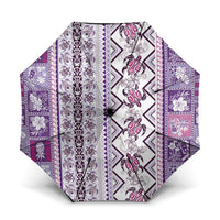 Hawaii Makahiki Turtle Umbrella Violet Tapa Pattern - Polynesian Pride