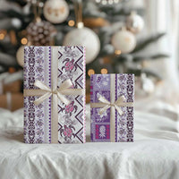 Hawaii Makahiki Turtle Wrapping Paper Violet Tapa Pattern - Polynesian Pride