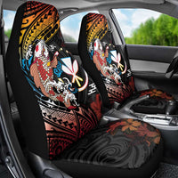 Hawaii And Japan Car Seat Cover Koi Fish With Kanaka Maoli